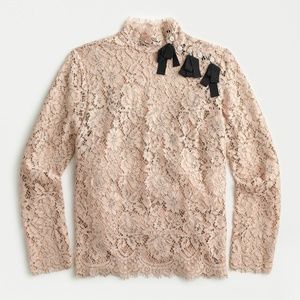 J.Crew Floral Lace Mockneck Top WORN ONCE